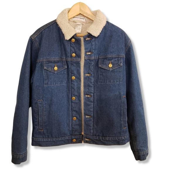 American Apparel Other - Men's sz XS American Apparel Sherpa lined jean jacket, Made in the USA